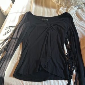 Idyll wind l lack Fringe top